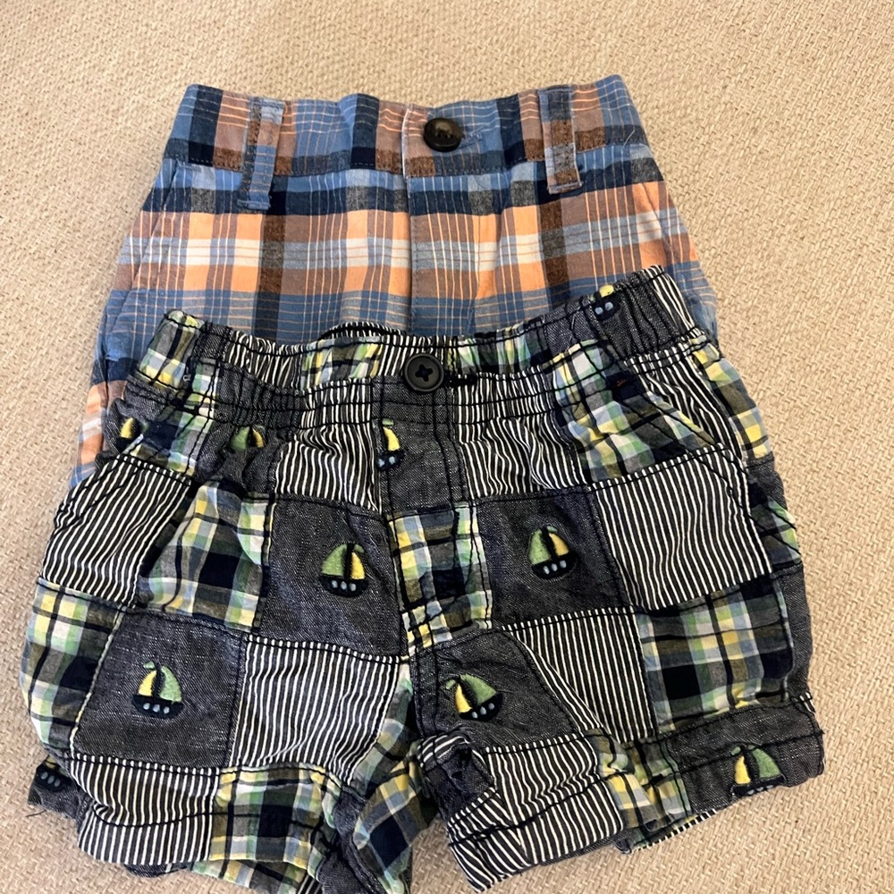 Plaid and Nautical Kids Shorts Set
